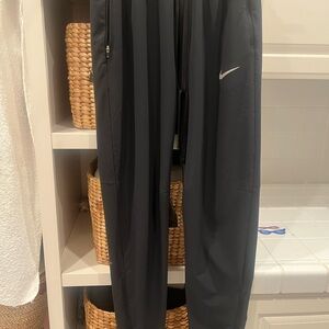 Nike Black Athletic Track Pants with Reflective Swoosh